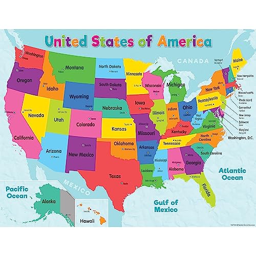 Amazon | Teacher Created Resources カラフルアメリカ合衆国地図
